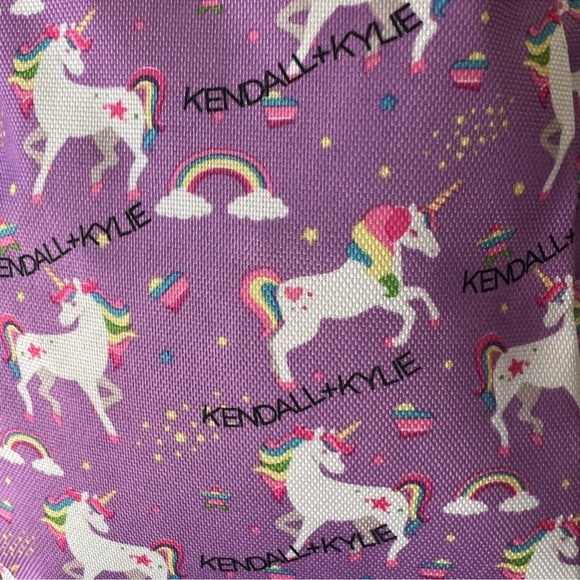 NWT Kendall & Kylie Unicorn Rainbow Purple Mini Backpack - Picture 3 of 5